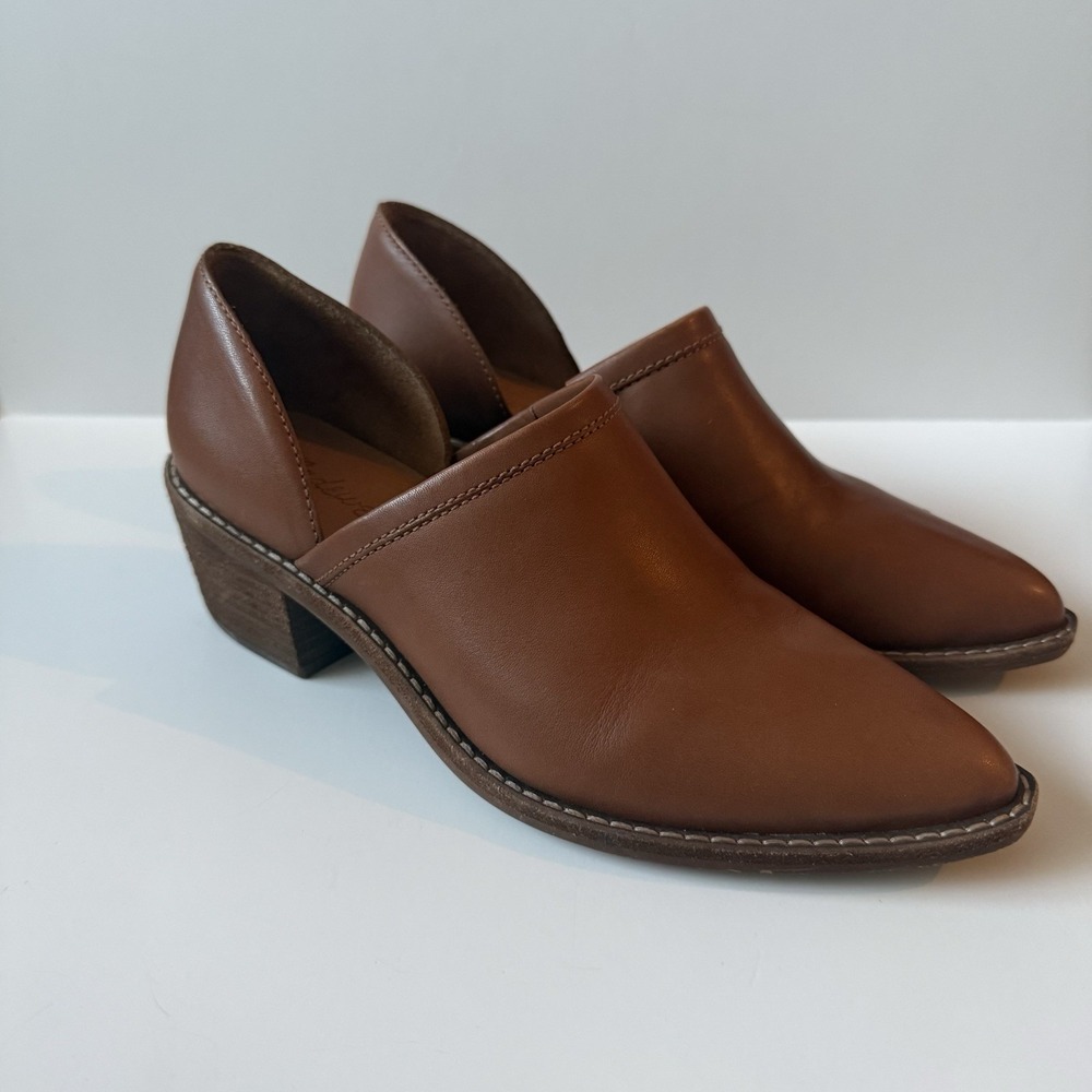 Madewell Western Booties Brown Leather Pointed Toe Women's‎ Size 6